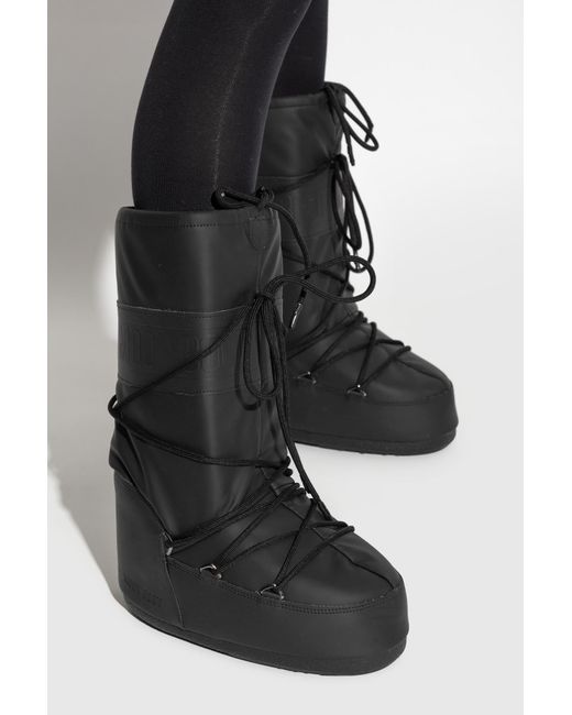 Moon Boot Black Snow Boots "Mb Icon Rubber"