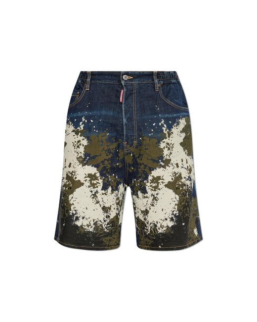 DSquared² Multicolor Paint Effect Shorts for men