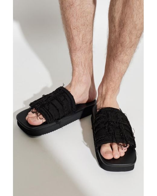 Rick Owens Black Platform Slides for men