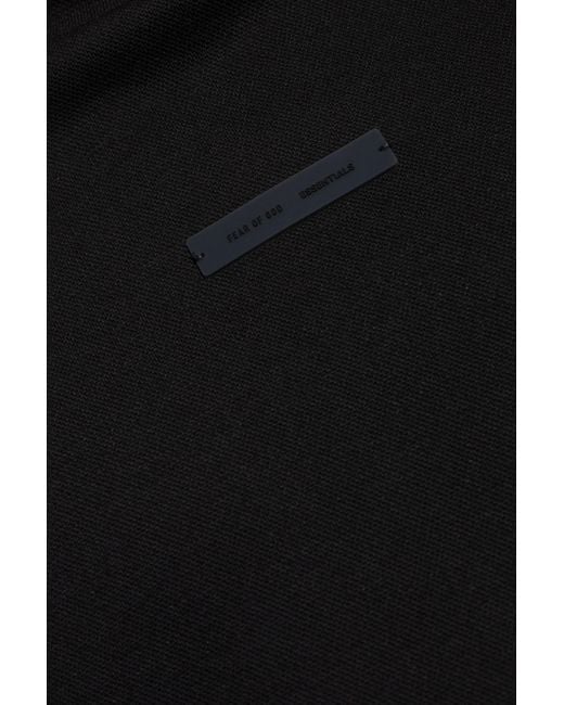 Fear Of God Black T-Shirt With Logo Patch for men