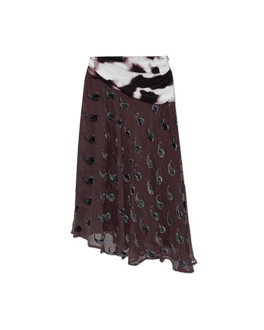 Tory Burch Purple Skirt With A Velvet Pattern