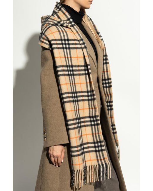 Burberry Black Cashmere Hood With Scarf