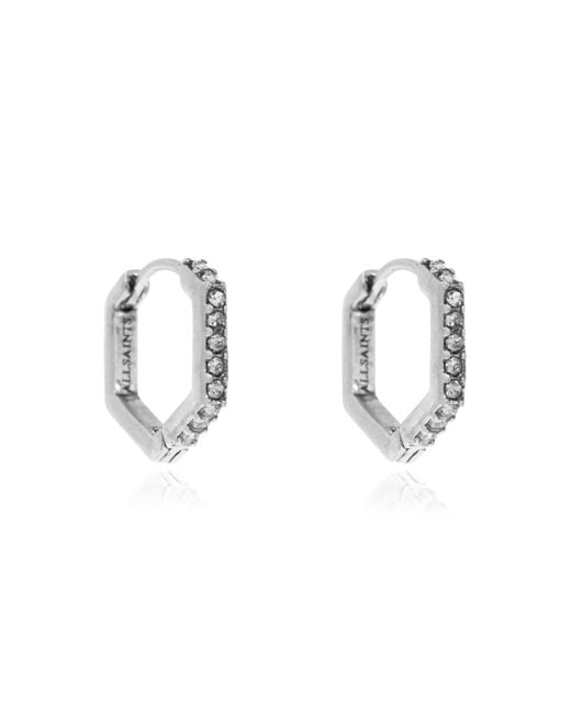 AllSaints White Set Of Three Pairs Of Earrings