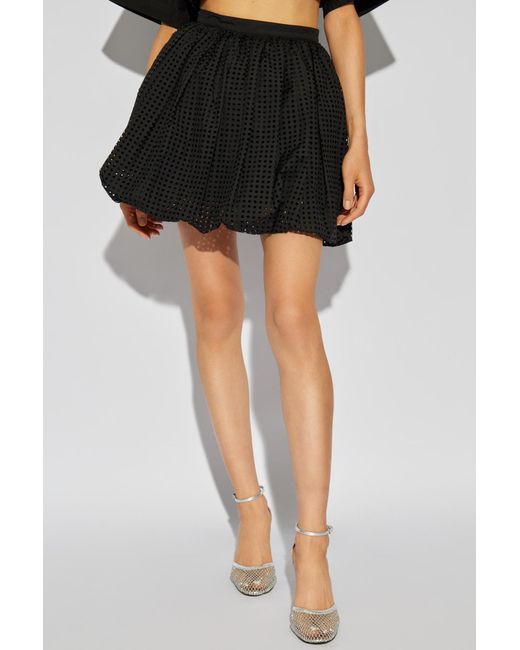 Alaïa Black Polka Dot Pattern Skirt