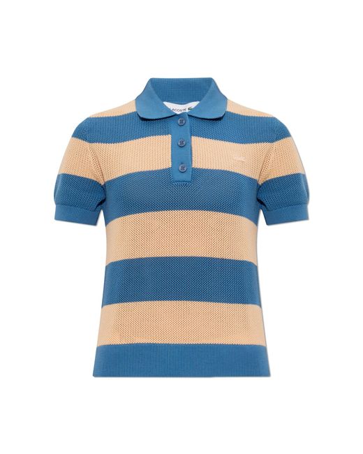 Lacoste Blue Striped Pattern Polo
