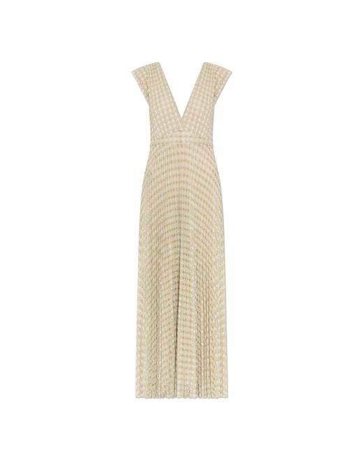 Forte_forte White Dress With Lurex Thread