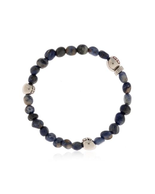 Ferragamo Black Bracelet With Stones for men