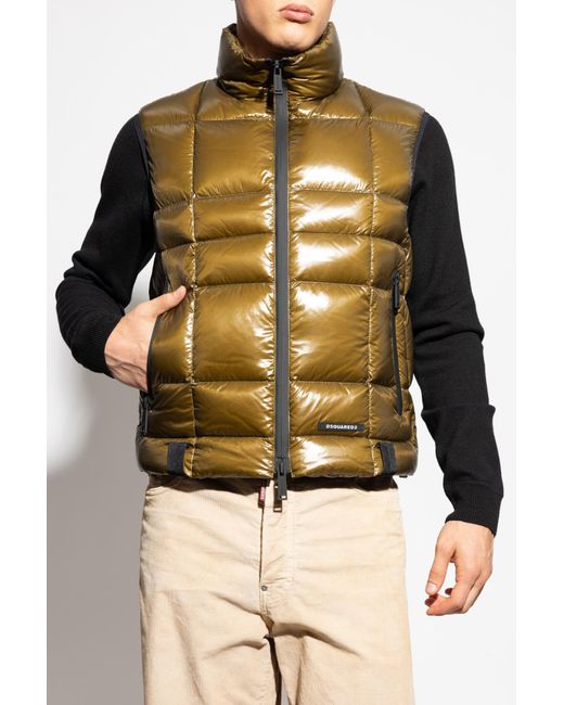 DSquared² Metallic Down Gilet With Stand-Up Collar for men