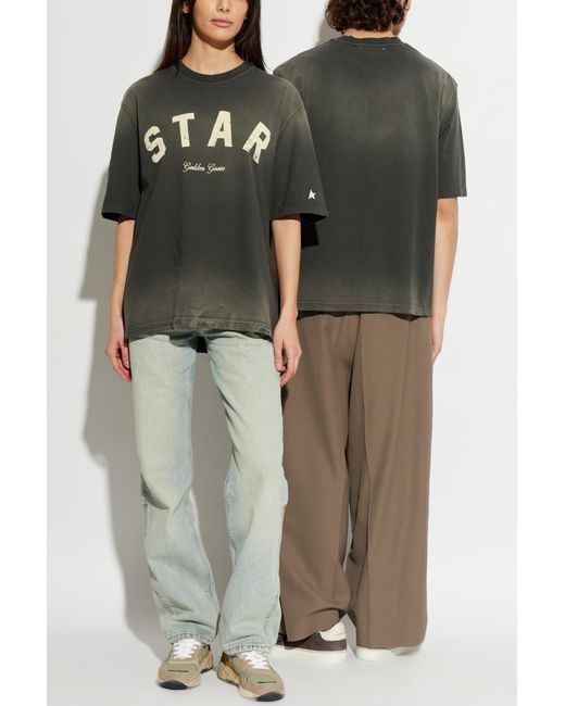 Golden Goose Deluxe Brand Gray T-Shirt With Logo