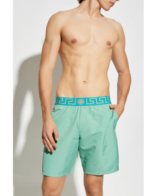 Versace Green Swim Shorts for men