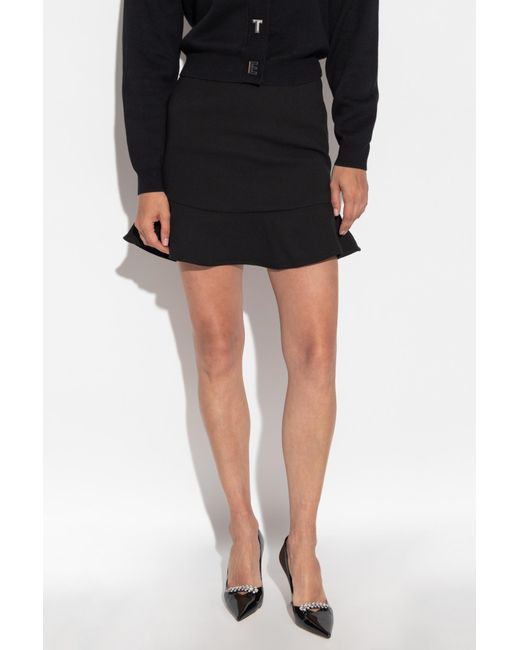 ROTATE BIRGER CHRISTENSEN Black Skirt With A Ruffle,