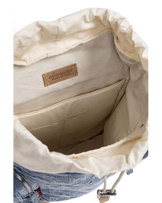 DSquared² Blue 'D2 Monogram' Backpack for men