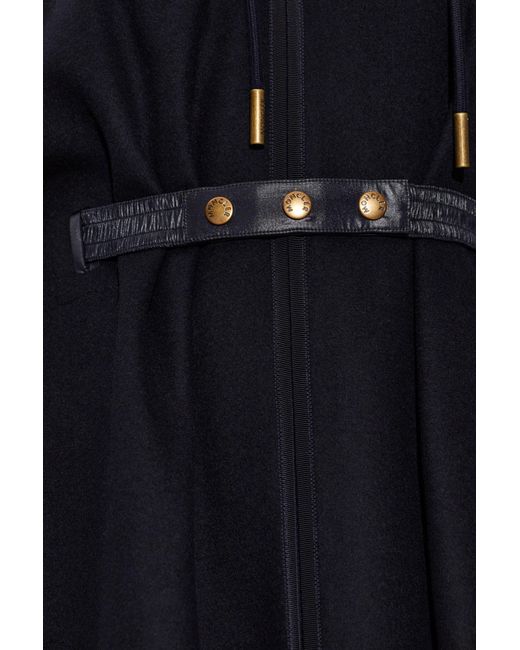 Moncler Blue Wool Poncho