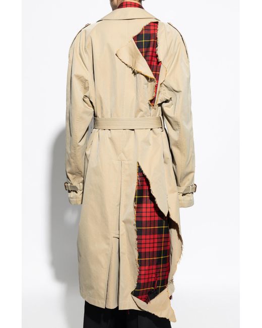 Checked trench coat mens discount