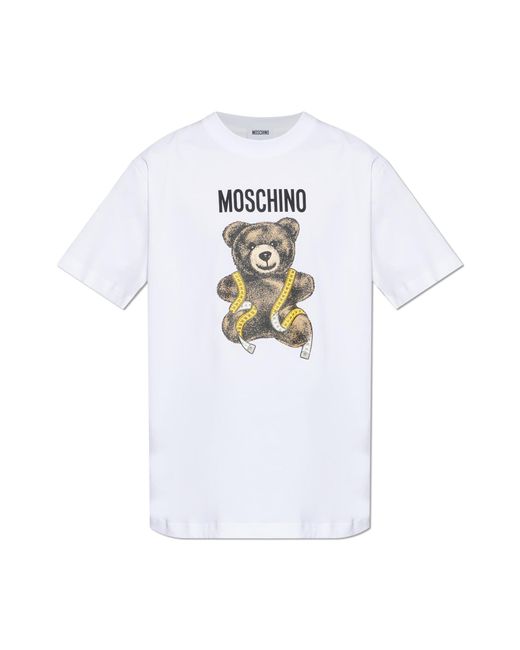 Moschino White T-Shirt With Print for men