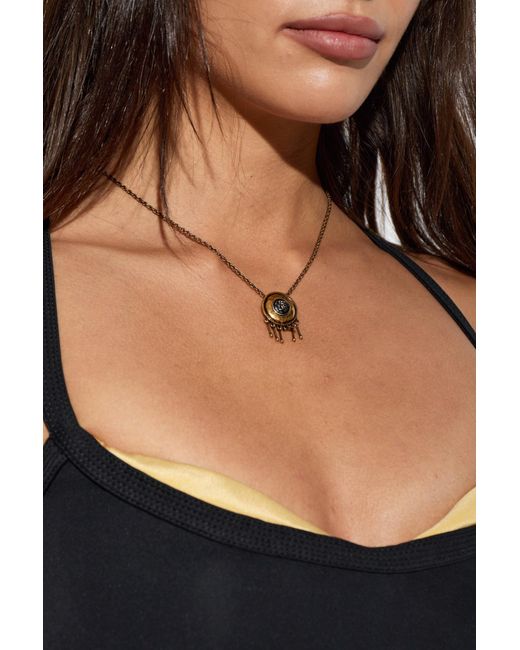 Versace Metallic Necklace With Pendant