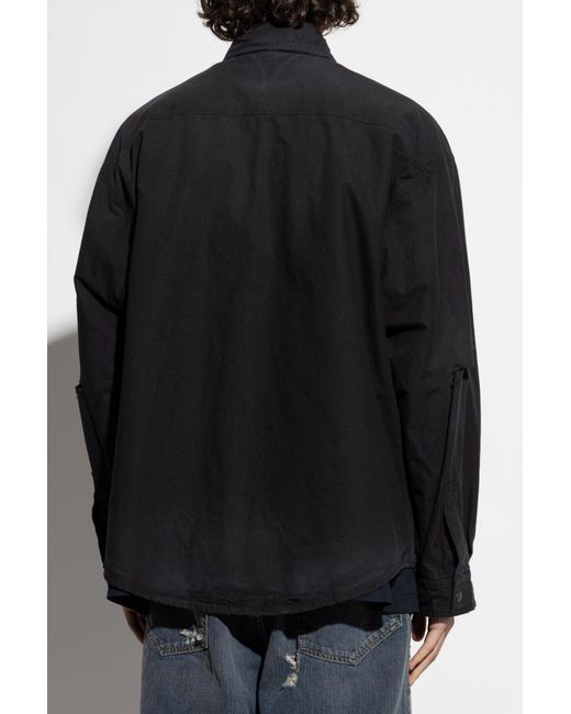 Balenciaga Blue T-Shirt With Embroidered Logo for men