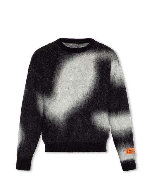 Heron Preston Black Fuzzy Sweater for men