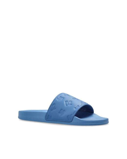 DSquared² Blue Flip-Flops With Logo for men