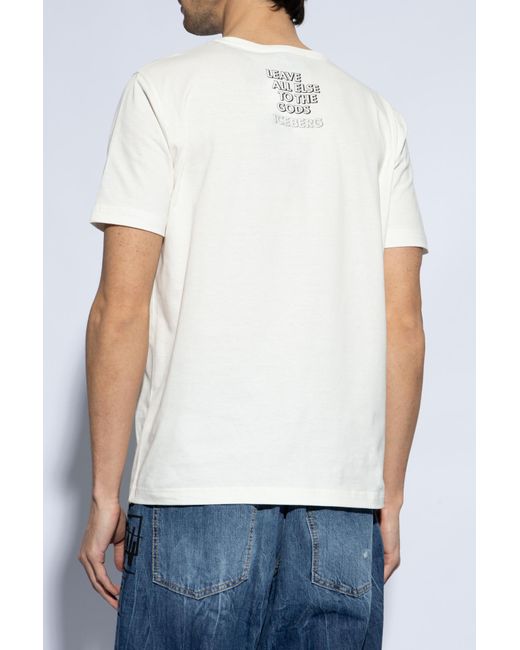 Iceberg White Printed T-shirt, for men
