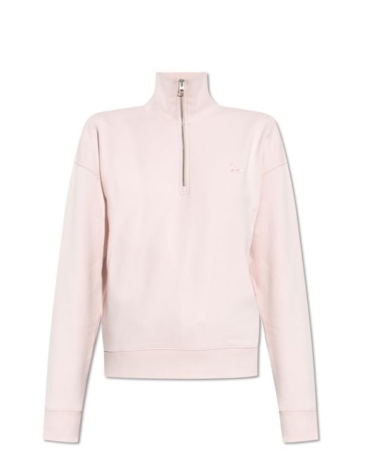 Maison Kitsuné Pink Sweatshirt With Stand-Up Collar