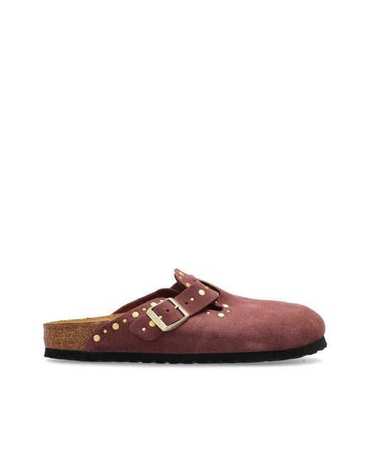 Birkenstock Brown 'Boston Rivet Border' Clogs