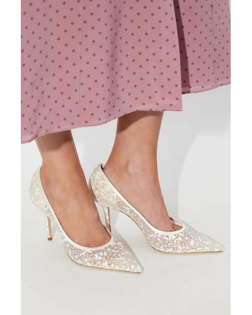 Jimmy Choo White Heeled Shoes 'Love 85'
