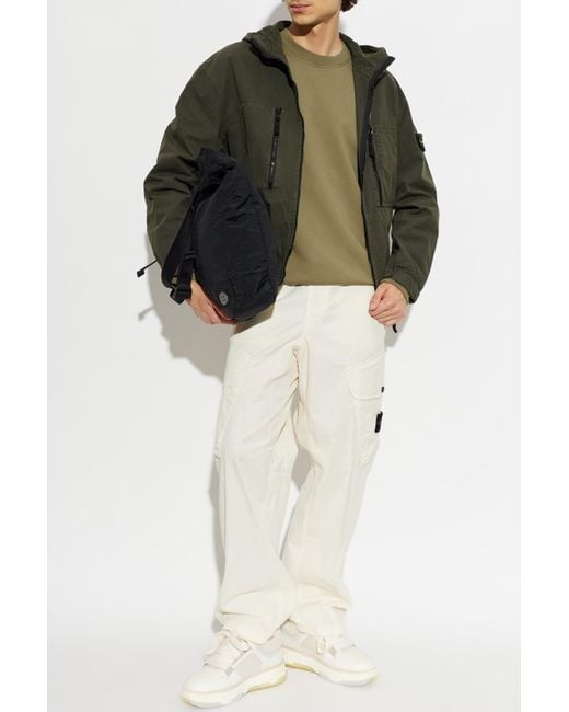 Stone Island Green Sweatshirt With Logo Patch for men