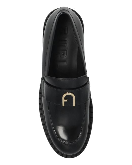 Furla Black "New Legacy" Loafers Shoes