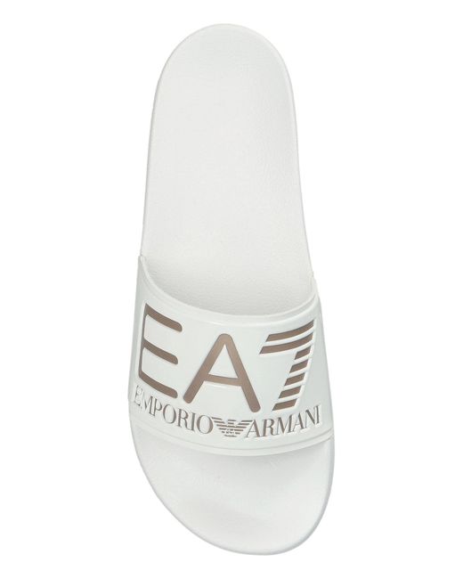 EA7 White Rubber Flip-Flops