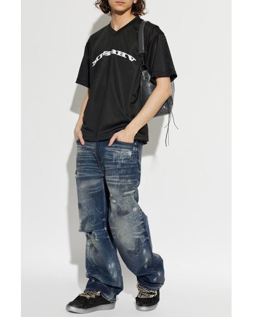 M I S B H V Blue Jeans With 'Vintage' Effect for men