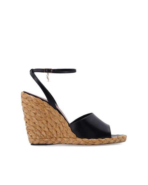 Saint Laurent Black 'paloma' Wedge Sandals