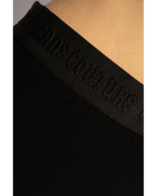 Versace Black Skirt With Logo,