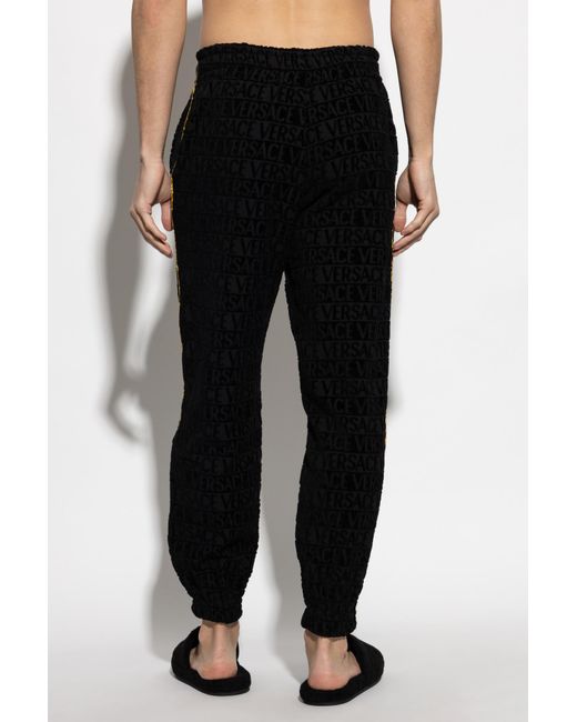 Versace Black Pants With Logo