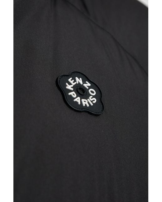 KENZO Blue Puffer Jacket With Logo for men