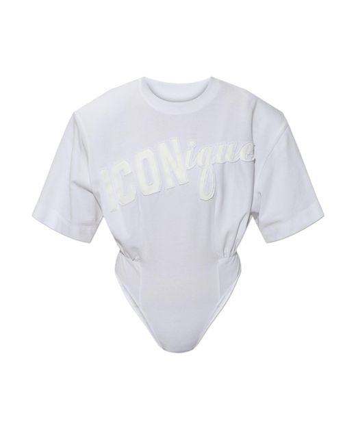 DSquared² White Bodysuit With Shoulder Pads