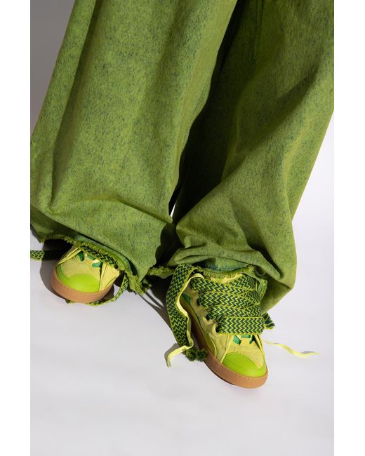 Lanvin Green Curb Leather Sneakers