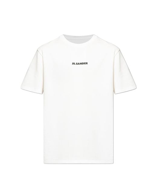Jil Sander White T-Shirt With Logo for men
