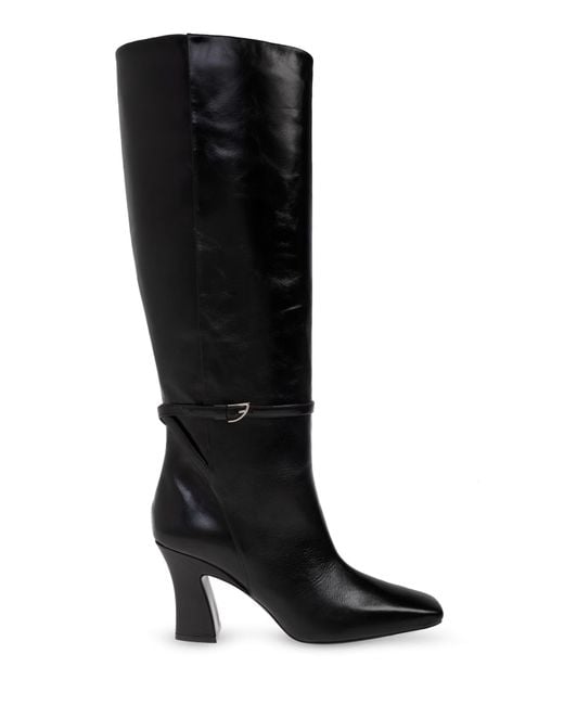 NODALETO Black Heeled Boots