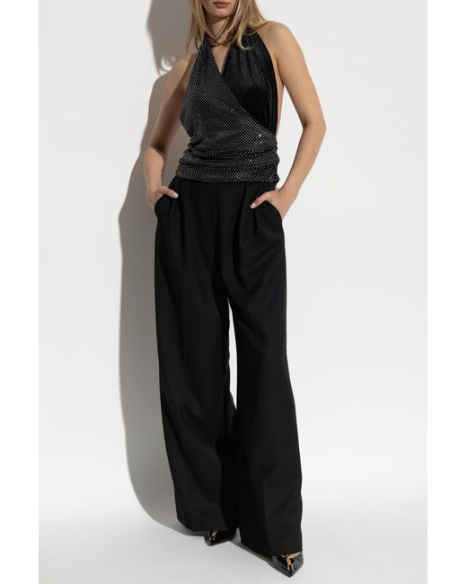 Balmain Black Top With Shimmering Sequins