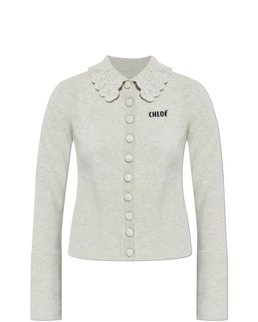 Chloé White Wool Cardigan With Buttons
