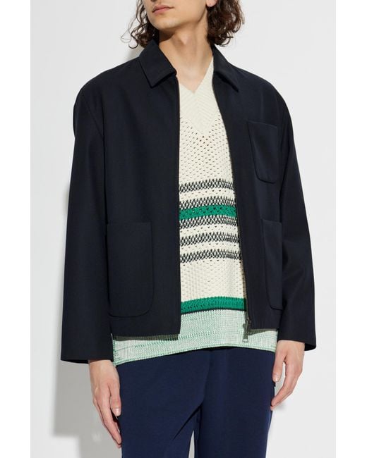 Lacoste Blue Jacket With Pockets for men