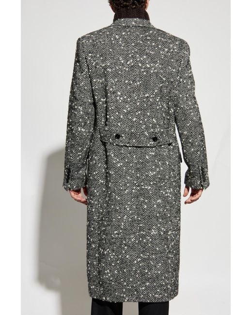 Dolce & Gabbana Gray Herringbone Pattern Coat for men
