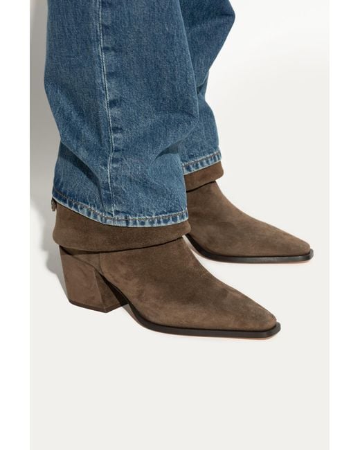 Agl Attilio Giusti Leombruni Brown Suede Heeled Ankle Boots "Abigail"