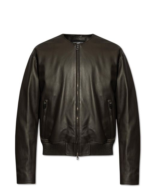Dolce & Gabbana Black Leather Jacket, for men