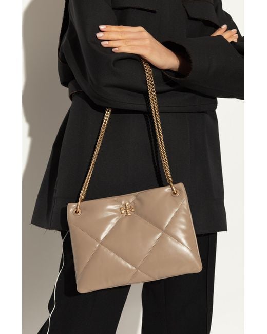 Tory Burch Natural Quilted Leather Kira Shoulder Bag