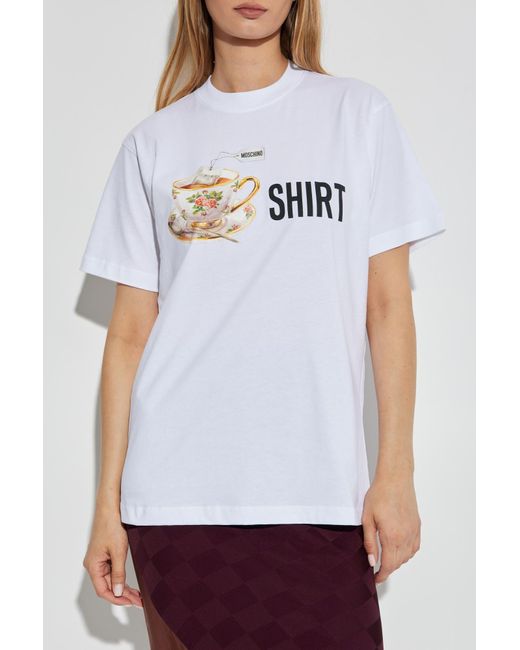 Moschino White T-Shirt With Print