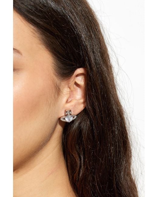 Vivienne Westwood Metallic Earrings With Shimmering Crystals