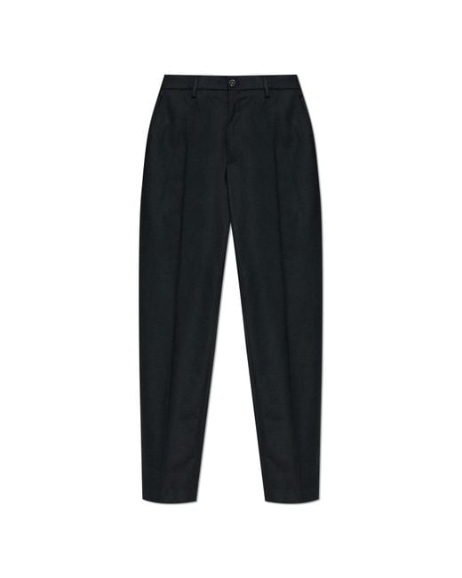 Dolce & Gabbana Black Wool Pleated Trousers for men