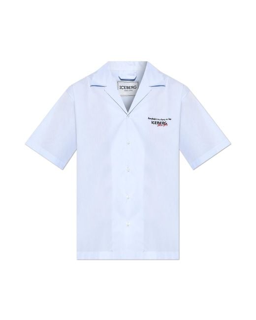 Iceberg Blue Short-Sleeved Shirt for men